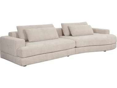 Sunpan Baela 145" Black Cream Fabric Upholstered Sofa SPN111407