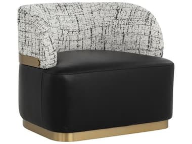 Sunpan Brinda Swivel Black Accent Chair SPN111447
