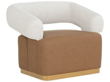 Sunpan Aggie Swivel Brown Accent Chair SPN111483