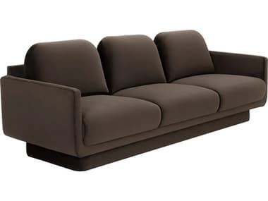 Sunpan Everton 97" Dark Brown Fabric Upholstered Sofa SPN111511