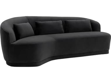 Sunpan Soraya 99" Black Fabric Upholstered Sofa SPN111580