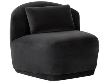 Sunpan Soraya 35" Swivel Black Fabric Accent Chair SPN111581