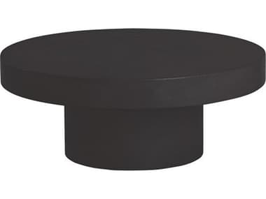 Sunpan Brando 36" Round Concrete Black Coffee Table SPN111582
