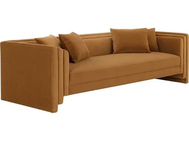 Sunpan Kira 96" Meg Gold Fabric Upholstered Sofa SPN111590