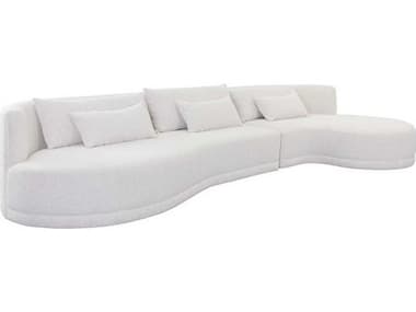 Sunpan Laken 159" Copenhagen White Fabric Upholstered Sofa SPN111591