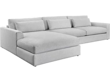Sunpan Merrick 151" Wide Gray Fabric Upholstered Sectional Sofa SPN111592