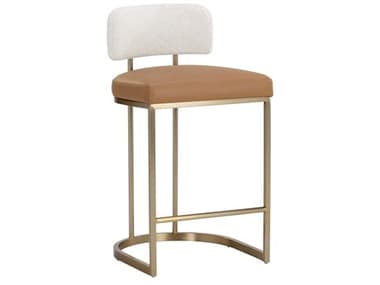 Sunpan Larissa 18.5" Larissa Counter Stool Napa Cognac / Rhea Light Barley SPN111647