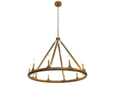 Sunpan Wolfgang 38" Wide Brass Candelabra Chandelier SPN111695