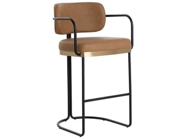 Sunpan Jalen Brown Faux Leather Bar Stool SPN111701