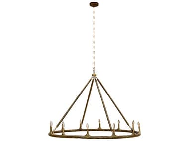 Sunpan Wolfgang Gold Brass Geometric Round Chandelier SPN111702