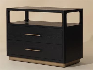 Sunpan Danette 2-Drawers Black Nightstand SPN111772