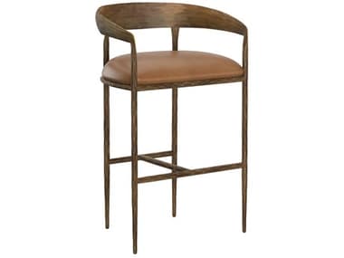 Sunpan Zanatta 23.75" Zanatta Barstool Tan Leather SPN111798