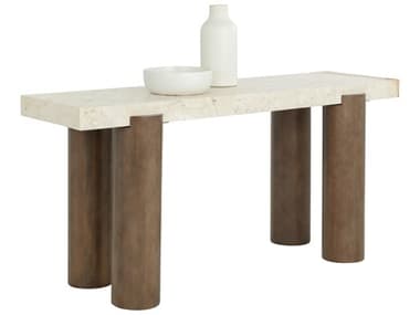 Sunpan Ardi Rectangular Marble Cream Console Table SPN111823