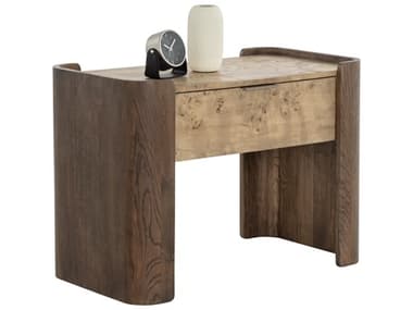 Sunpan Beryl 1-Drawer Natural Oak Wood Nightstand SPN111830