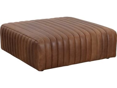 Sunpan Lewin Brown Leather Ottoman SPN111848