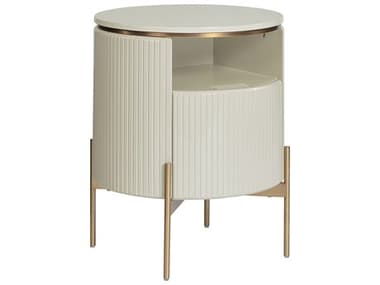 Sunpan Paloma Round Wood Cream End Table SPN111922