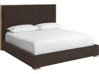 Sunpan Mabel Brown Upholstered King Platform Bed SPN111924