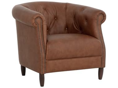 Sunpan Marjorie Brown Leather Club Chair SPN112043