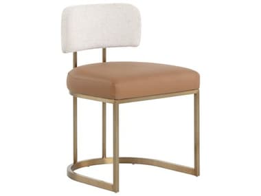 Sunpan Larissa Brown Upholstered Armless Dining Chair SPN112100