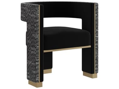 Sunpan Adamina Black Upholstered Arm Dining Chair SPN112127