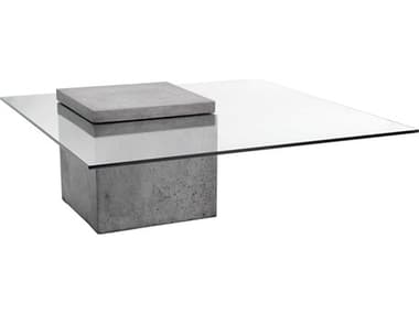 Sunpan Mixt Grange 39" Rectangular Glass Anthracite Grey Coffee Table SPN47901
