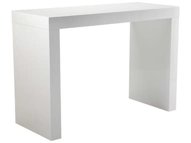 Sunpan Ikon 57" High Gloss White Rectangular Wood Bar Table SPN50257