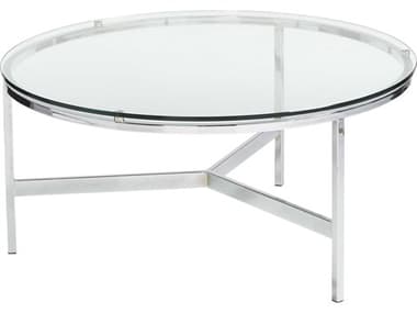 Sunpan Modern Home Ikon Silver / Polished Steel 35'' Wide Round Coffee Table SPN69890