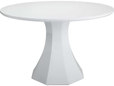 Sunpan Ikon Sanara 47" Round Wood High Gloss White Dining Table SPN71121S