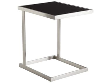 Sunpan Modern Home Ikon Silver / Polished Steel Black 19'' Wide Rectangular End Table SPN98951