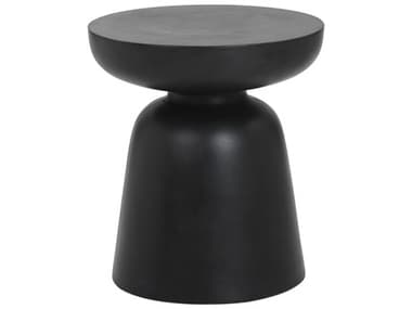 Sunpan Outdoor MIXT Lucida Concrete Black 18'' Wide Round End Table SPO101365