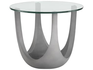 Sunpan Outdoor Solterra Lia Concrete Grey 23'' Wide Round Side Table SPO103751