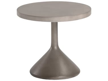 Sunpan Outdoor Solterra Adonis Concrete Grey 17.5'' Wide Round End Table SPO105226