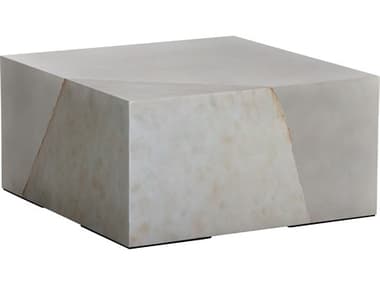 Sunpan Outdoor Solterra Kyson Concrete Silver 27.5'' Wide Square Coffee Table SPO105227