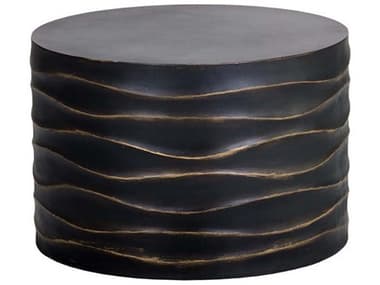 Sunpan Outdoor Solterra Corey Concrete Black 23.5'' Wide Round Small Coffee Table SPO105505
