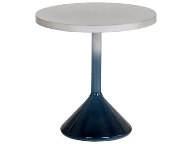 Sunpan Outdoor Solterra Laszilo Concrete Blue Round End Table SPO105761