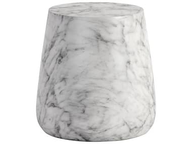 Sunpan Outdoor Solterra Aries Concrete White 15'' Wide Round End Table SPO106402
