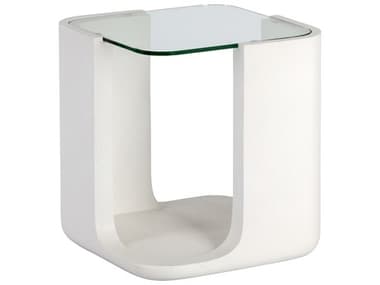 Sunpan Outdoor Solterra Odis Concrete White 20'' Wide Square End Table SPO106449