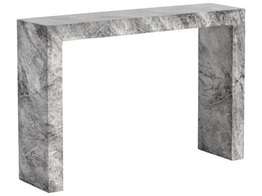 Sunpan Outdoor MIXT Axle Concrete Marble Look Grey 47''W x 12''D Rectangular Console Table SPO106495