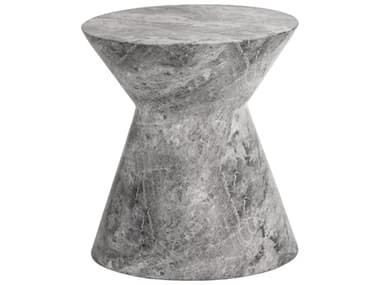 Sunpan Outdoor MIXT Astley Concrete Marble Look Grey Round End Table SPO106496