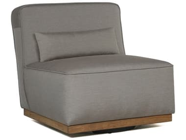 Sunpan Outdoor Carbonia Wood Brown Swivel Lounge Chair in Palazzo Taupe SPO106657