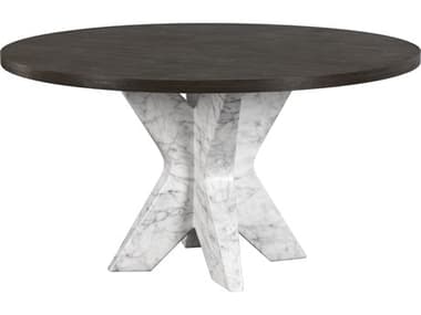 Sunpan Outdoor MIXT Cypher Concrete Marble Look White Dining Table Base SPO106861