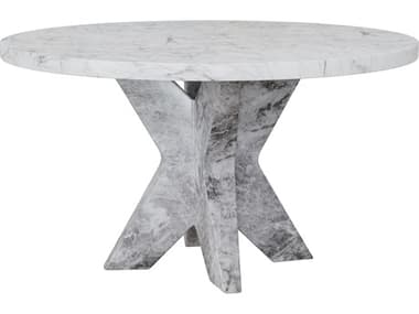 Sunpan Outdoor MIXT Cypher Concrete Marble Look White 55'' Wide Round Dining Table Top SPO106863