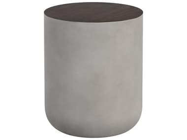 Sunpan Outdoor Solterra Diaz Concrete Grey 16'' Wide Round End Table SPO107197