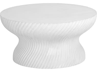 Sunpan Outdoor MIXT Cara Concrete White 31.5'' Wide Round Coffee Table SPO107284