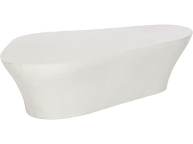 Sunpan Outdoor MIXT Dali Concrete White 58.25''W x 31.5''D Curvy Coffee Table SPO107463