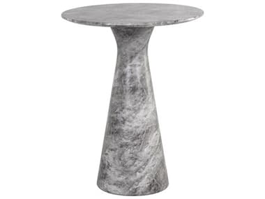 Sunpan Outdoor MIXT Shelburne Concrete Marble Look Grey 34'' Wide Round Bar Table SPO107586