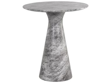 Sunpan Outdoor MIXT Shelburne Concrete Marble Look Grey 34'' Wide Round Counter Table SPO107587
