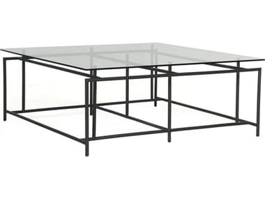 Sunpan Outdoor Bellagio Steel Black 40'' Wide Square Coffee Table SPO107625