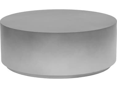 Sunpan Outdoor Solterra Perfetti Concrete White 42'' Wide Round Coffee Table SPO108113