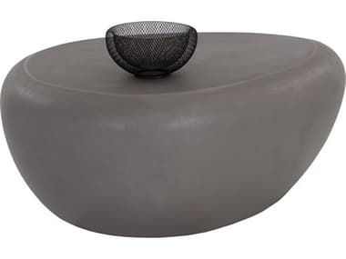 Sunpan Outdoor MIXT Corvo Concrete Grey 39''W x 33''D Oval Small Coffee Table SPO108489